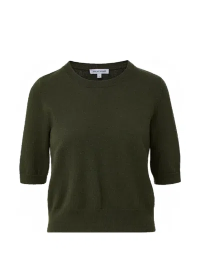 Veronica Beard Shana Short-sleeve Sweater In Green