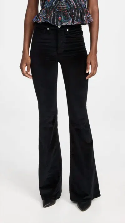 Veronica Beard Sheridan Velvet Bell Bottom Pants In Black