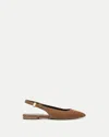 Veronica Beard Shina Slingback Pointed Toe Flat In Brown