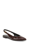 Veronica Beard Shina Slingback Pointed Toe Flat In Brown