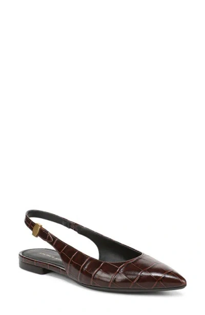 Veronica Beard Shina Slingback Pointed Toe Flat In Brown