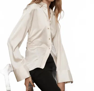 Veronica Beard Shiona Button Down Blouse In Dove In White