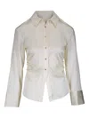 Veronica Beard Shiona Button Down Blouse In Dove In Gray