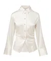 Veronica Beard Shiona Button Down Blouse In Dove In Gray