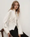 Veronica Beard Shiona Button Down Blouse In Dove In Gray