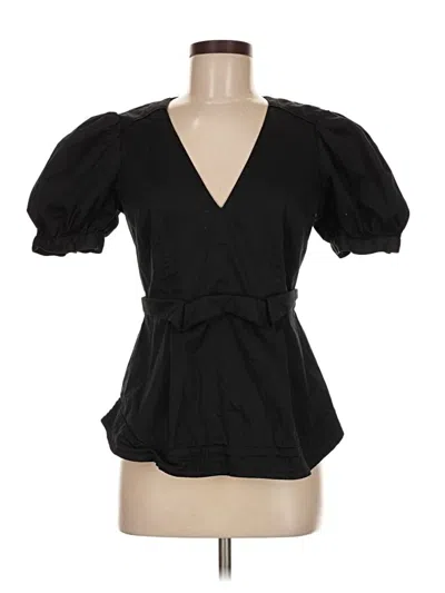 Pre-owned Veronica Beard Short Sleeve Blouse In Black