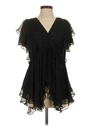 Veronica Beard Short Sleeve Blouse In Black