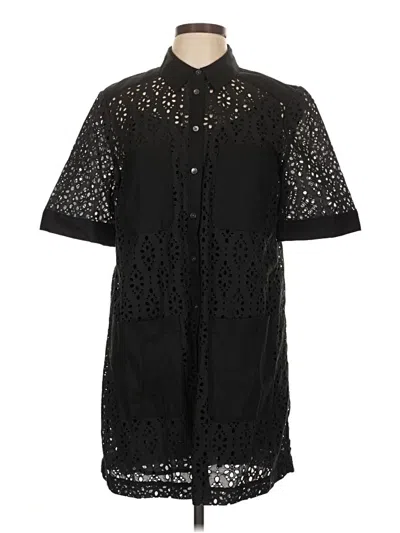 Pre-owned Veronica Beard Short Sleeve Blouse In Black