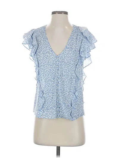 Pre-owned Veronica Beard Short Sleeve Blouse In Blue