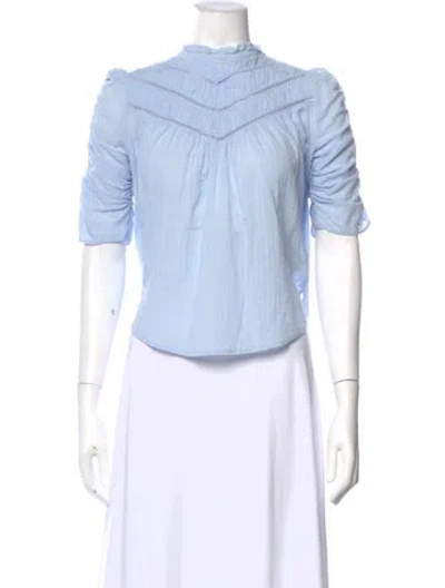 Pre-owned Veronica Beard Short Sleeve Blouse In Blue