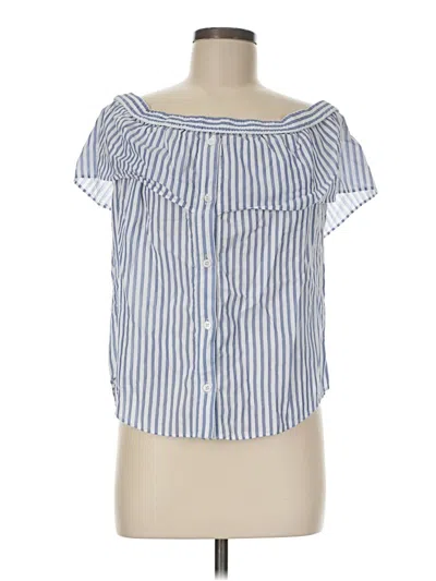 Pre-owned Veronica Beard Short Sleeve Blouse In Blue