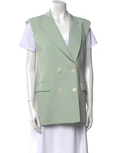 Pre-owned Veronica Beard Short Sleeve Blouse In Green