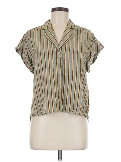 Pre-owned Veronica Beard Short Sleeve Blouse In Green