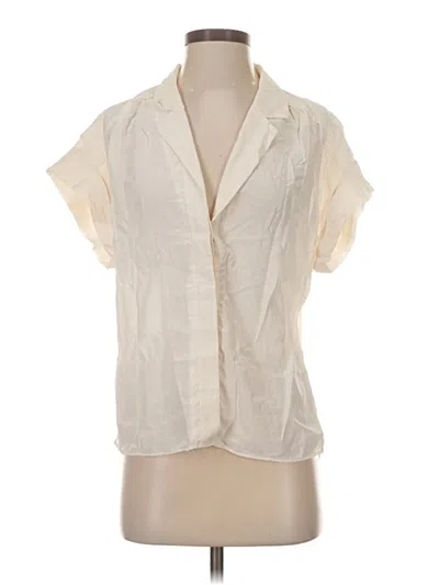 Pre-owned Veronica Beard Short Sleeve Blouse In Ivory