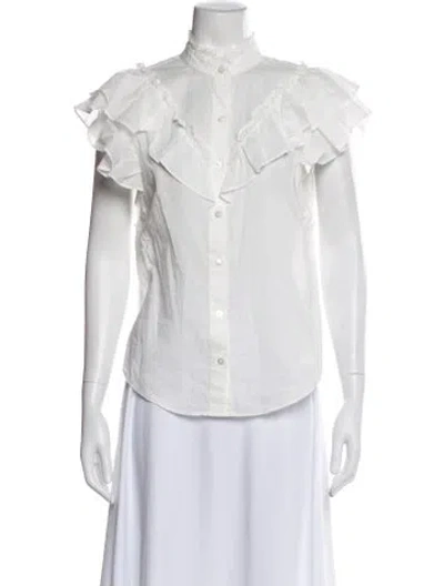 Pre-owned Veronica Beard Short Sleeve Blouse In Multi