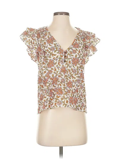 Pre-owned Veronica Beard Short Sleeve Blouse In White