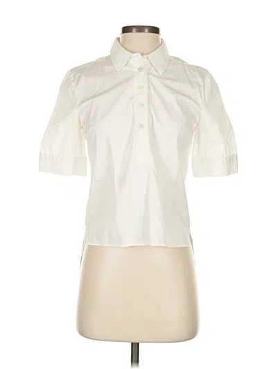 Pre-owned Veronica Beard Short Sleeve Blouse In White