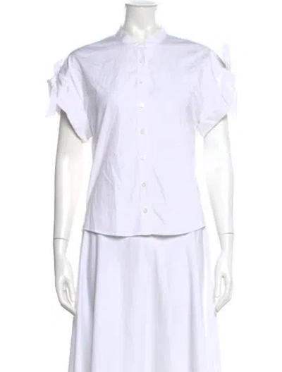 Pre-owned Veronica Beard Short Sleeve Blouse In White