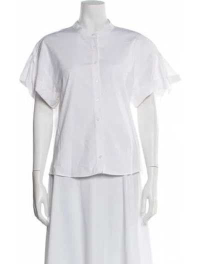 Pre-owned Veronica Beard Short Sleeve Blouse In White