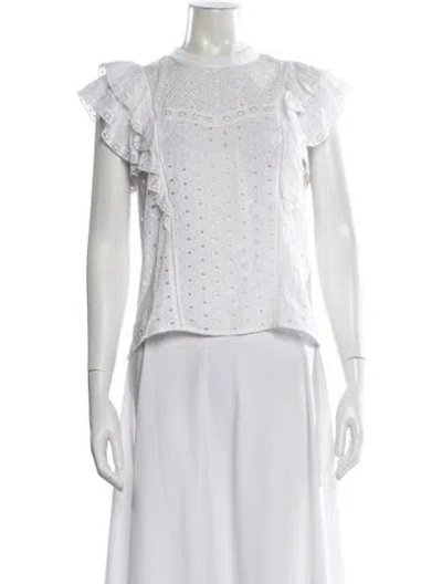 Pre-owned Veronica Beard Short Sleeve Blouse In White