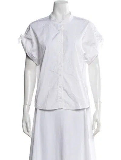 Pre-owned Veronica Beard Short Sleeve Blouse In White