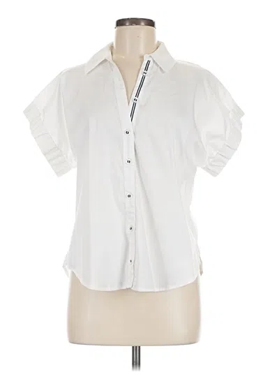 Pre-owned Veronica Beard Short Sleeve Blouse In White