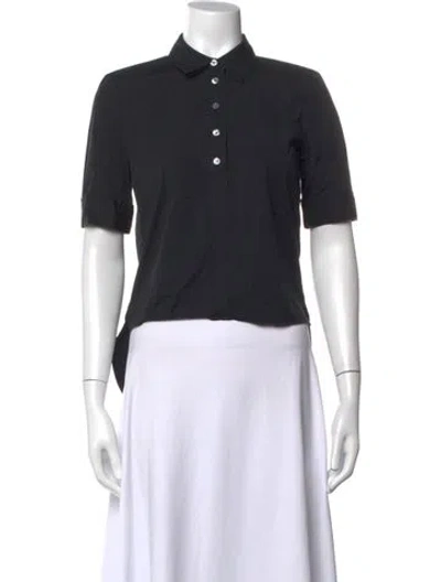 Pre-owned Veronica Beard Short Sleeve Polo In Black