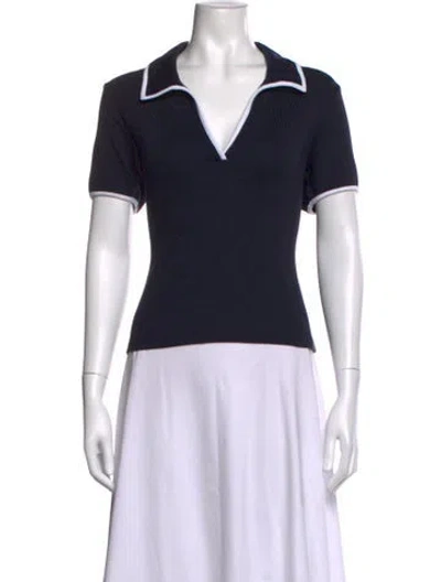 Pre-owned Veronica Beard Short Sleeve Polo In Black