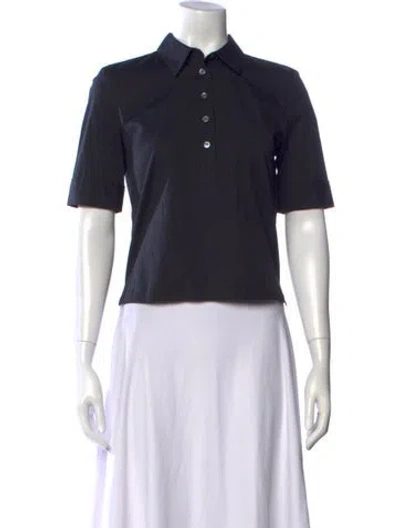 Pre-owned Veronica Beard Short Sleeve Polo In Black