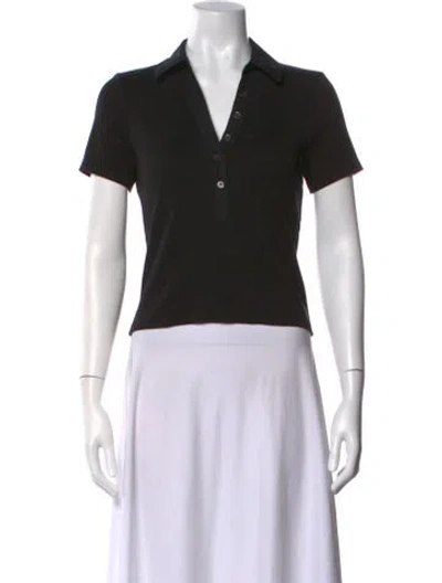 Pre-owned Veronica Beard Short Sleeve Polo In Black