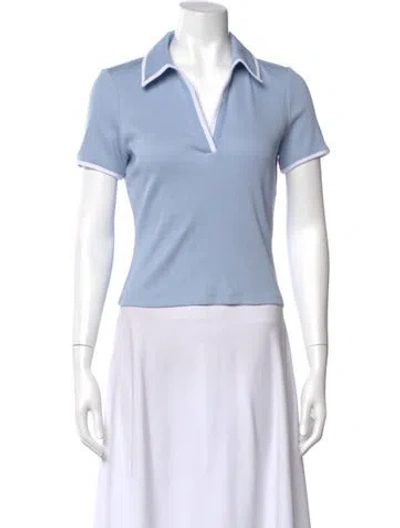 Pre-owned Veronica Beard Short Sleeve Polo In Blue