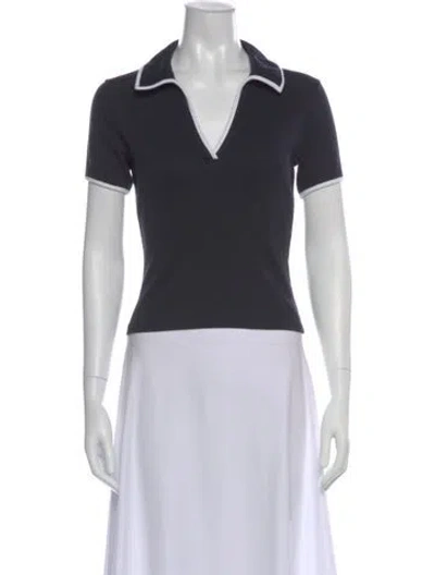 Pre-owned Veronica Beard Short Sleeve Polo In Blue