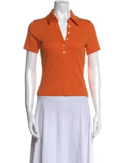 Pre-owned Veronica Beard Short Sleeve Polo In Brown