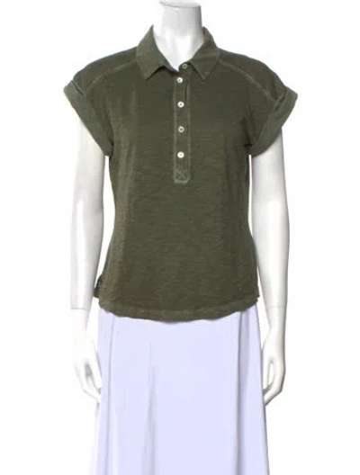 Pre-owned Veronica Beard Short Sleeve Polo In Green