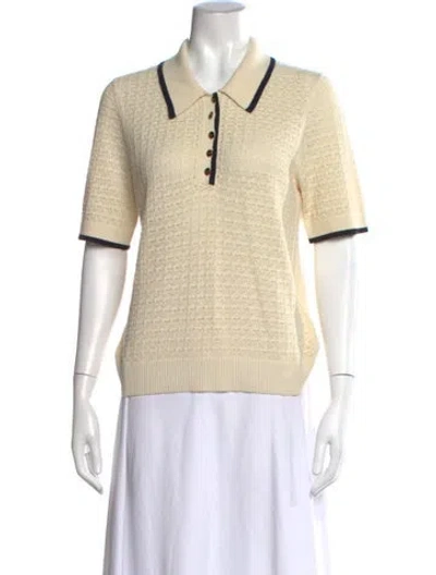 Pre-owned Veronica Beard Short Sleeve Polo In Neutrals