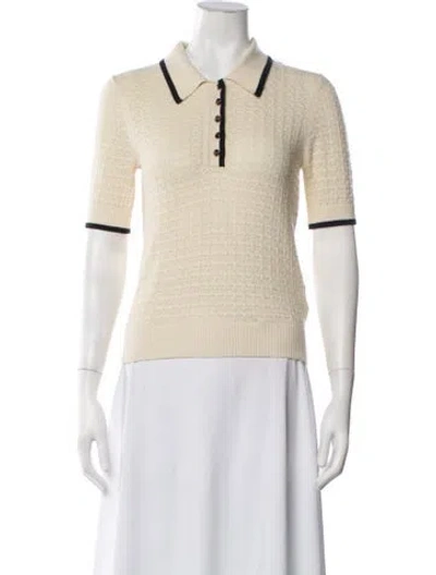 Pre-owned Veronica Beard Short Sleeve Polo In Neutrals