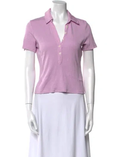 Pre-owned Veronica Beard Short Sleeve Polo In Purple