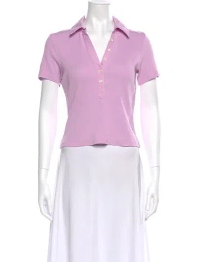 Pre-owned Veronica Beard Short Sleeve Polo In Purple