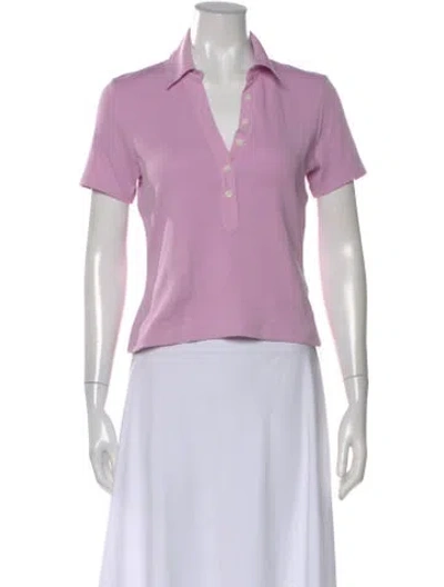 Pre-owned Veronica Beard Short Sleeve Polo In Purple