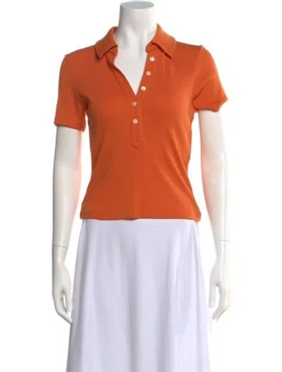 Pre-owned Veronica Beard Short Sleeve Polo W/ Tags In Brown