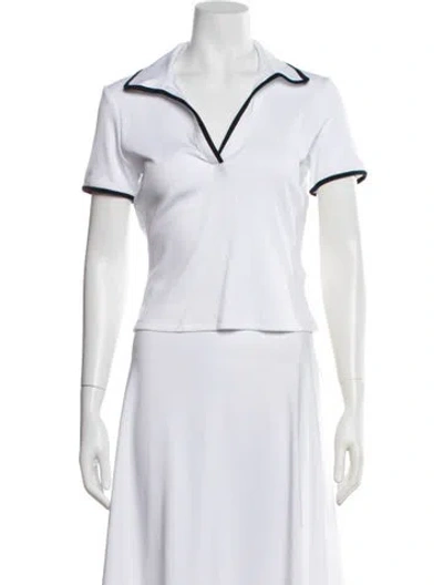 Pre-owned Veronica Beard Short Sleeve Polo W/ Tags In White