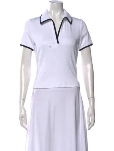 Pre-owned Veronica Beard Short Sleeve Polo W/ Tags In White