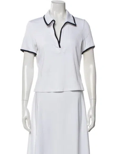 Pre-owned Veronica Beard Short Sleeve Polo In White