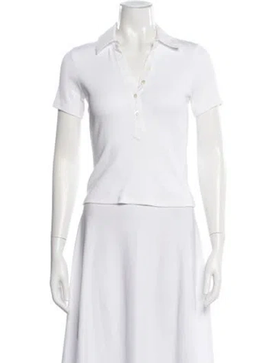 Pre-owned Veronica Beard Short Sleeve Polo In White
