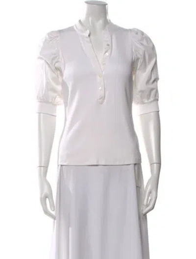 Pre-owned Veronica Beard Short Sleeve Polo In White