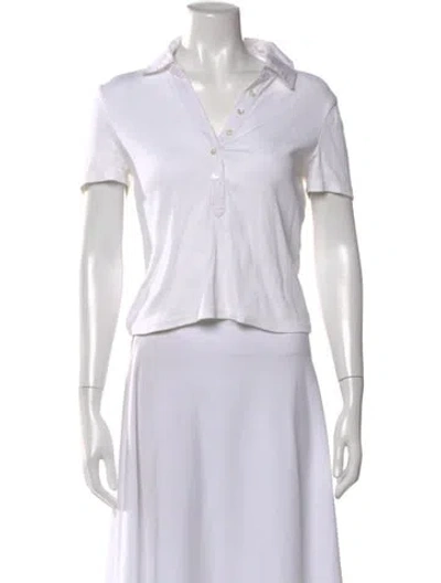 Pre-owned Veronica Beard Short Sleeve Polo In White