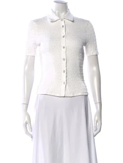 Pre-owned Veronica Beard Short Sleeve Polo In White