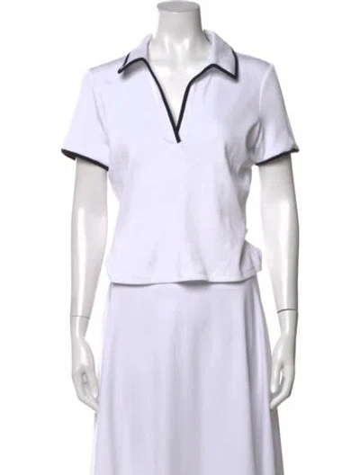 Pre-owned Veronica Beard Short Sleeve Polo In White