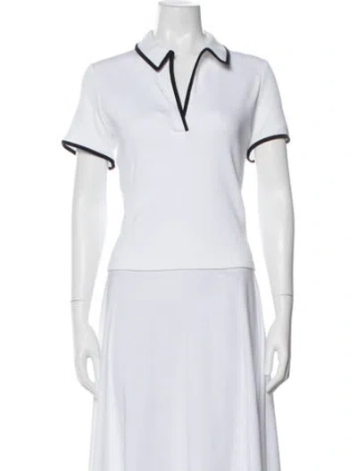 Pre-owned Veronica Beard Short Sleeve Polo In White