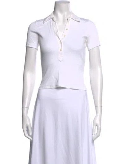 Pre-owned Veronica Beard Short Sleeve Polo In White